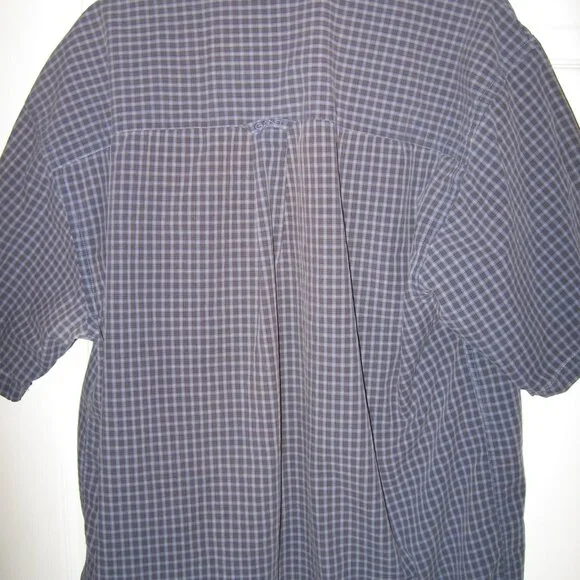 GANT Micro Tartans Short Sleeve Button-Down Shirt Men's Large Blue - Picture 3 of 3